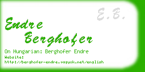 endre berghofer business card